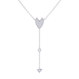 Raindrop Drip Diamond Y Necklace in Sterling Silver