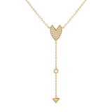Raindrop Drip Diamond Y Necklace in 14K Yellow Gold Vermeil on Sterling Silver