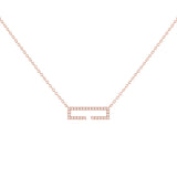 Swing Rectangle Diamond Necklace in 14K Rose Gold Vermeil on Sterling Silver