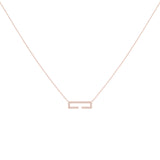 Swing Rectangle Diamond Necklace in 14K Rose Gold Vermeil on Sterling Silver