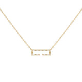 Swing Rectangle Diamond Necklace in 14K Yellow Gold Vermeil on Sterling Silver