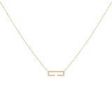 Swing Rectangle Diamond Necklace in 14K Yellow Gold Vermeil on Sterling Silver