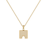 City Arches Square Diamond Pendant in 14K Yellow Gold Vermeil on Sterling Silver