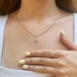 Street Cycle Open Teardrop Diamond Pendant in 14K Rose Gold Vermeil on Sterling Silver