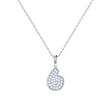Street Cycle Open Teardrop Diamond Pendant in Sterling Silver