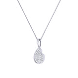 Street Cycle Open Teardrop Diamond Pendant in Sterling Silver
