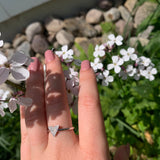 Skyscraper Triangle Diamond Ring in Sterling Silver