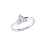 Skyscraper Triangle Diamond Ring in Sterling Silver