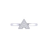 Skyscraper Triangle Diamond Ring in Sterling Silver