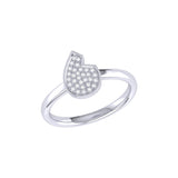 Street Cycle Open Teardrop Diamond Ring in Sterling Silver