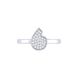 Street Cycle Open Teardrop Diamond Ring in Sterling Silver