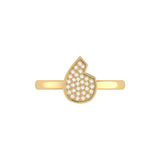 Street Cycle Open Teardrop Diamond Ring in 14K Yellow Gold Vermeil on Sterling Silver
