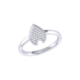 Raindrop Diamond Ring in Sterling Silver