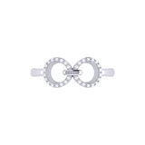 Binoculars Infinity Diamond Ring in Sterling Silver