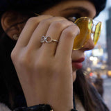 Binoculars Infinity Diamond Ring in Sterling Silver