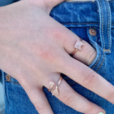 Pac-Man Chase Diamond Open Ring in 14K Rose Gold Vermeil on Sterling Silver