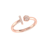 Pac-Man Lane Diamond Open Ring in 14K Rose Gold Vermeil on Sterling Silver