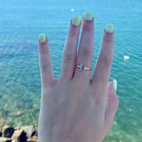 Parallel Park Double Diamond Bar Open Ring in 14K Rose Gold Vermeil on Sterling Silver