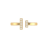 Parallel Park Double Diamond Bar Open Ring in 14K Yellow Gold Vermeil on Sterling Silver