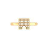 City Arches Square Diamond Ring in 14K Yellow Gold Vermeil on Sterling Silver
