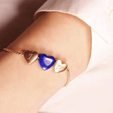 Luv Me Lapis Bolo Adjustable I Love You Heart Bracelet in 14K Rose Gold Plated Sterling Silver