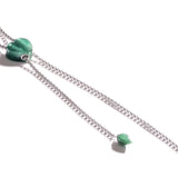 Luv Me Green Aventurine Adjustable Heart Necklace in Sterling Silver