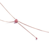 Luv Me Thulite Adjustable Heart Necklace in 14K Rose Gold Plated Sterling Silver