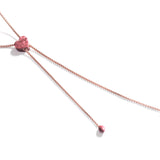 Luv Me Thulite Adjustable Heart Necklace in 14K Rose Gold Plated Sterling Silver