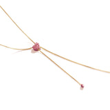 Luv Me Thulite Adjustable Heart Necklace in 14K Yellow Gold Plated Sterling Silver