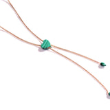 Luv Me Malachite Adjustable Heart Necklace in 14K Rose Gold Plated Sterling Silver