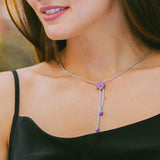 Luv Me Phosphodorite Adjustable Heart Necklace in Sterling Silver