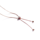 Luv Me Lace Agate Adjustable Heart Necklace in 14K Rose Gold Plated Sterling Silver