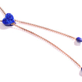 Luv Me Lapis Adjustable Heart Necklace in 14K Rose Gold Plated Sterling Silver