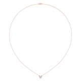 Cushion Cut Opal & Diamond Birthstone Necklace In 14K Rose Gold