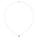 Cushion Cut Garnet & Diamond Birthstone Necklace In 14K Rose Gold