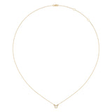 Cushion Cut Diamond Birthstone Necklace In 14K Yellow Gold