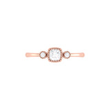 Cushion Cut Diamond Birthstone Ring In 14K Rose Gold
