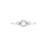 Cushion Cut Diamond Birthstone Ring In 14K White Gold