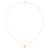 Emerald Cut Citrine & Diamond Birthstone Necklace In 14K Rose Gold