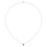 Emerald Cut Garnet & Diamond Birthstone Necklace In 14K Rose Gold