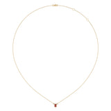 Emerald Cut Garnet & Diamond Birthstone Necklace In 14K Yellow Gold