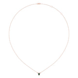 Emerald Cut Emerald & Diamond Birthstone Necklace In 14K Rose Gold