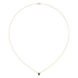 Emerald Cut Alexandrite & Diamond Birthstone Necklace In 14K Yellow Gold