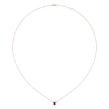 Emerald Cut Ruby & Diamond Birthstone Necklace In 14K Rose Gold