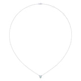 Oval Cut Opal & Diamond Birthstone Necklace In 14K White Gold