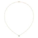 Oval Cut Opal & Diamond Birthstone Necklace In 14K Yellow Gold