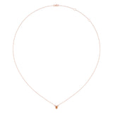 Oval Cut Citrine & Diamond Birthstone Necklace In 14K Rose Gold
