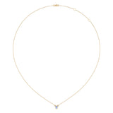 Oval Cut Tanzanite & Diamond Birthstone Necklace In 14K Yellow Gold