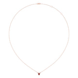 Oval Cut Garnet & Diamond Birthstone Necklace In 14K Rose Gold