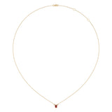 Oval Cut Garnet & Diamond Birthstone Necklace In 14K Yellow Gold